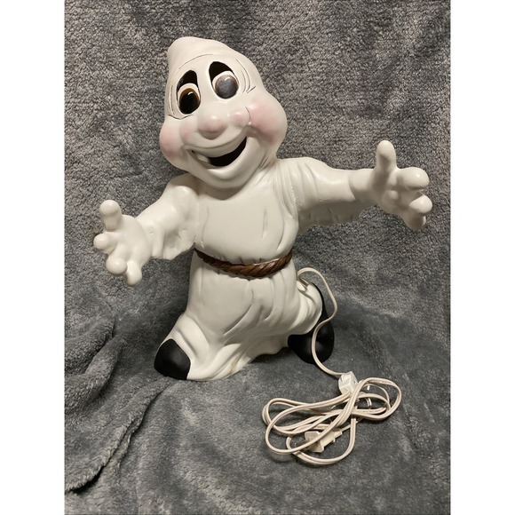 Halloween Ghost Happy Light Up Figurine Vintage, hand painted - Picture 2 of 13